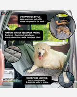 Dirty Dog 3-i-1 sätesöverdrag för baksäte - Grå