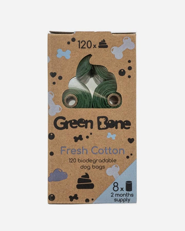Green Bone Cotton 8 rullar med 120 hundpåsar