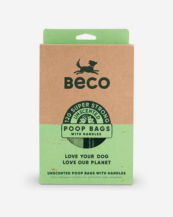 Beco Recycled Høm Høm väskor med handtag - 8 rullar med 120 hundväskor
