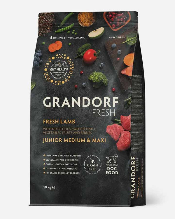 Grandorf Fresh Junior - Färskt Lamm och Spannmålsfri - 10kg