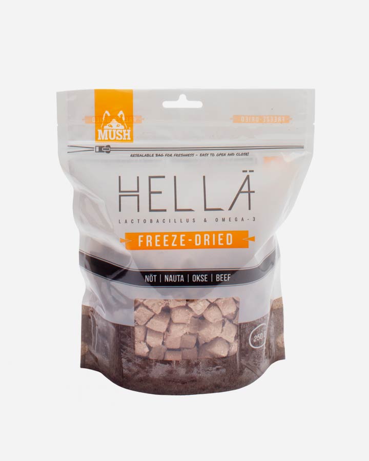 MUSH HELLÄ - 250g Frysetorkad hundmat med Nötkött