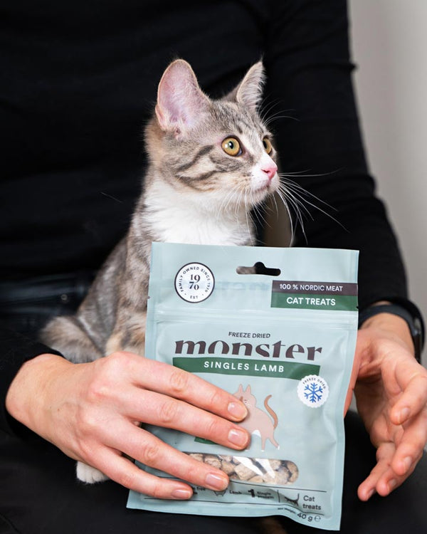 Monster - Frystorkade godsaker med Lamm - för katt- Petlux