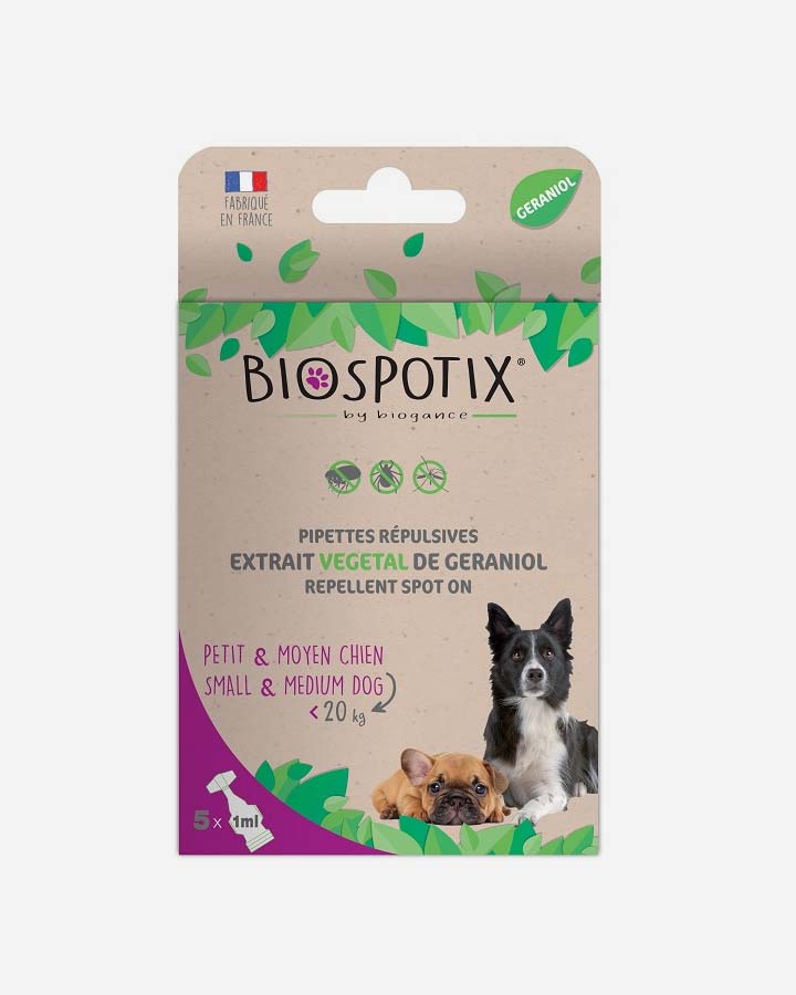 BIOSPOTIX pipetter - beskyt din hund imod lopper / flåter / tæger  - til hunde (under 20 kg)