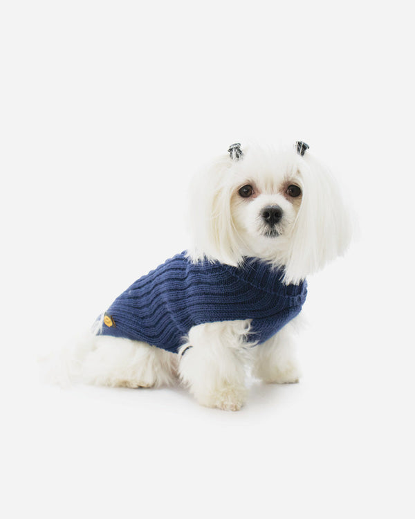 Blå stickad hundsweater - Fashion Dog (art.303)