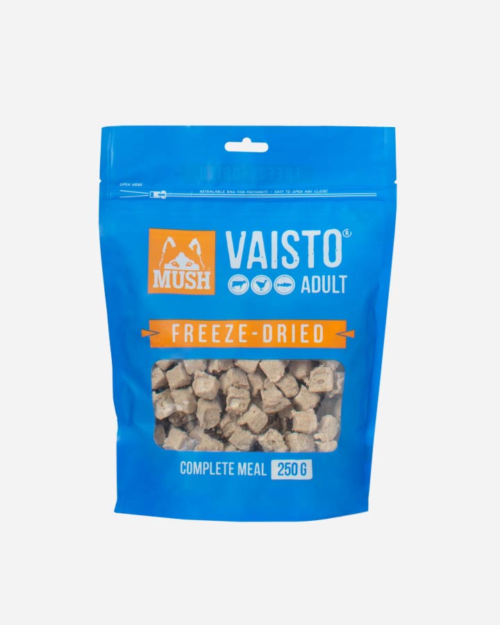 MUSH Vaisto - 250g Frysetørret Hundefoder med Okse Kalkun og Laks