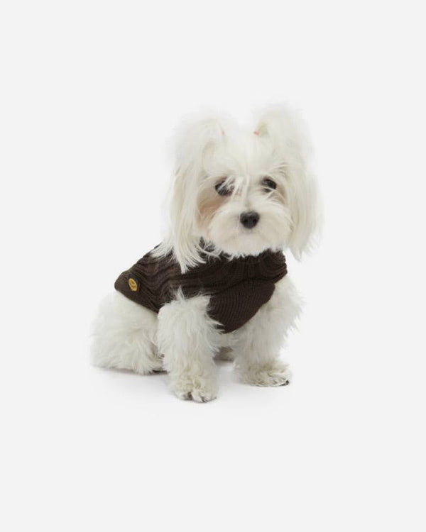 Brun stickad hundsweater - Fashion Dog (art.303)