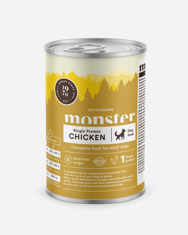 Monster Single Protein hundvåtmat med kyckling