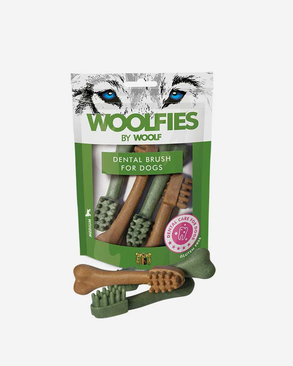 Woolfies tandborste medium tandborste för hundar