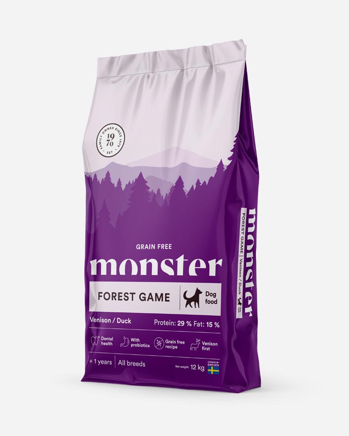 Monster Forest Game Hundmat med vilt och anka