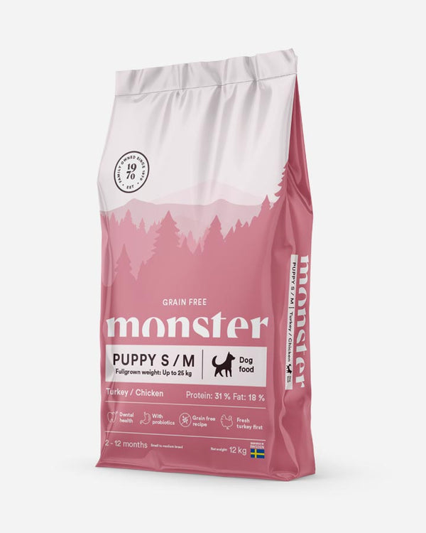 Monster Grain Free Puppy S/M valpmat 12 kg