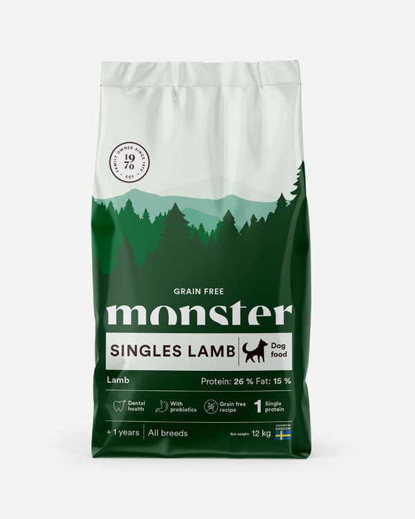 Monster Singles Lamb Grain Free Dog Food 12 kg