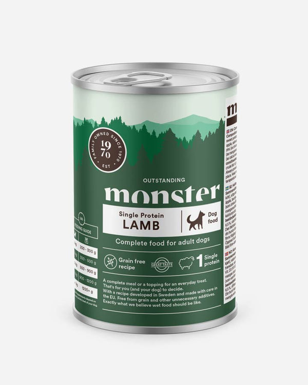 Monster Single Protein hundvåtmat med lamm