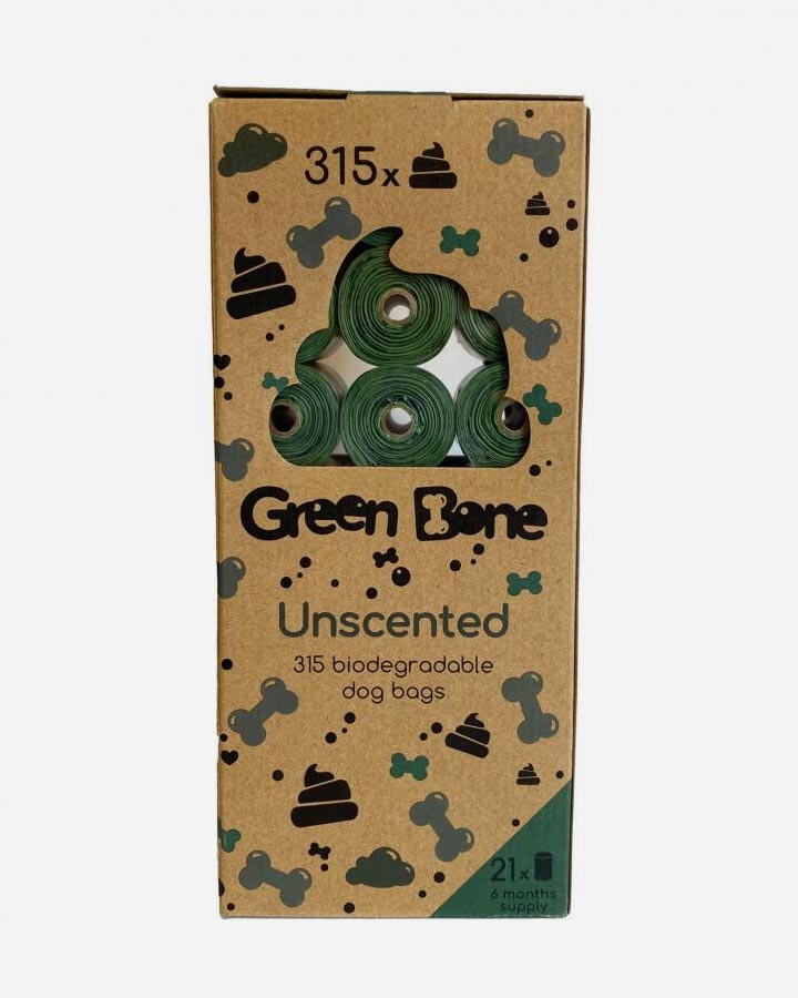 Green Bone hundpåsar - Oparfymerat - 21 rullar med 315 påsar